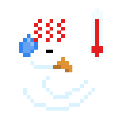 Pixel art of Goose struggling in the heat